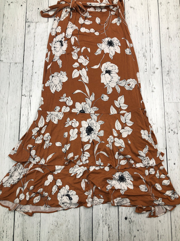 Anthropologie brown white floral dress - Hers XS