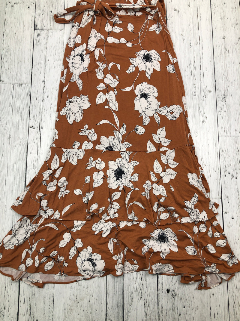 Anthropologie brown white floral dress - Hers XS