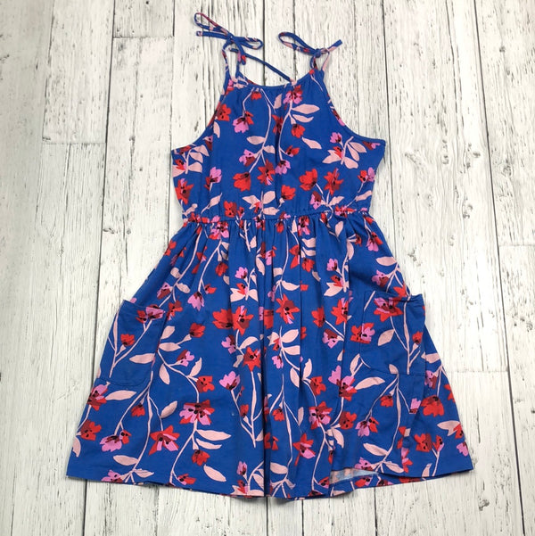 Tea blue red floral dress - Girls 12