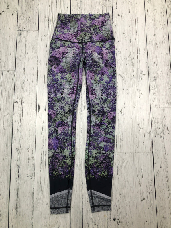 lululemon purple green patterned leggings - Hers S/4