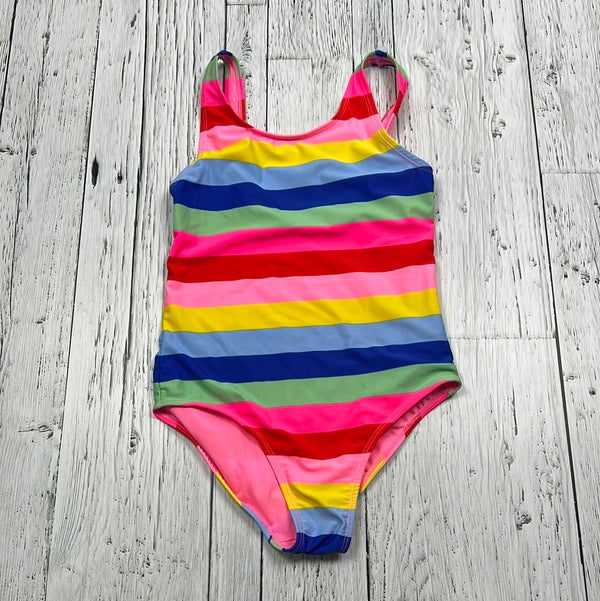 Gap pink red yellow striped bathing suit - Girls 10