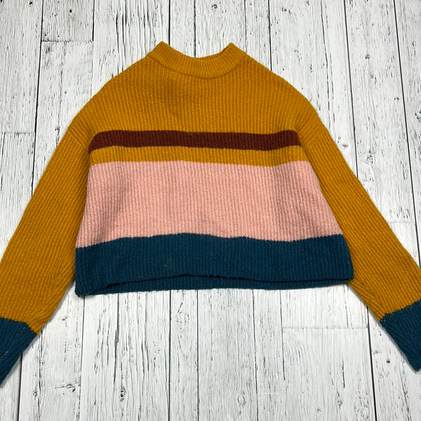 Garage multi color knit crop sweater - Hers XS