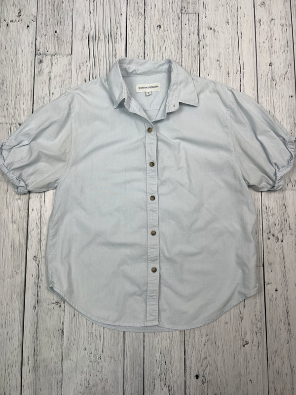 Denim Forum blue button up shirt - Hers S