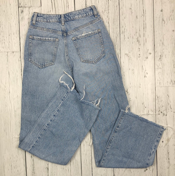 Garage blue distressed wide leg jeans - Hers XS/00