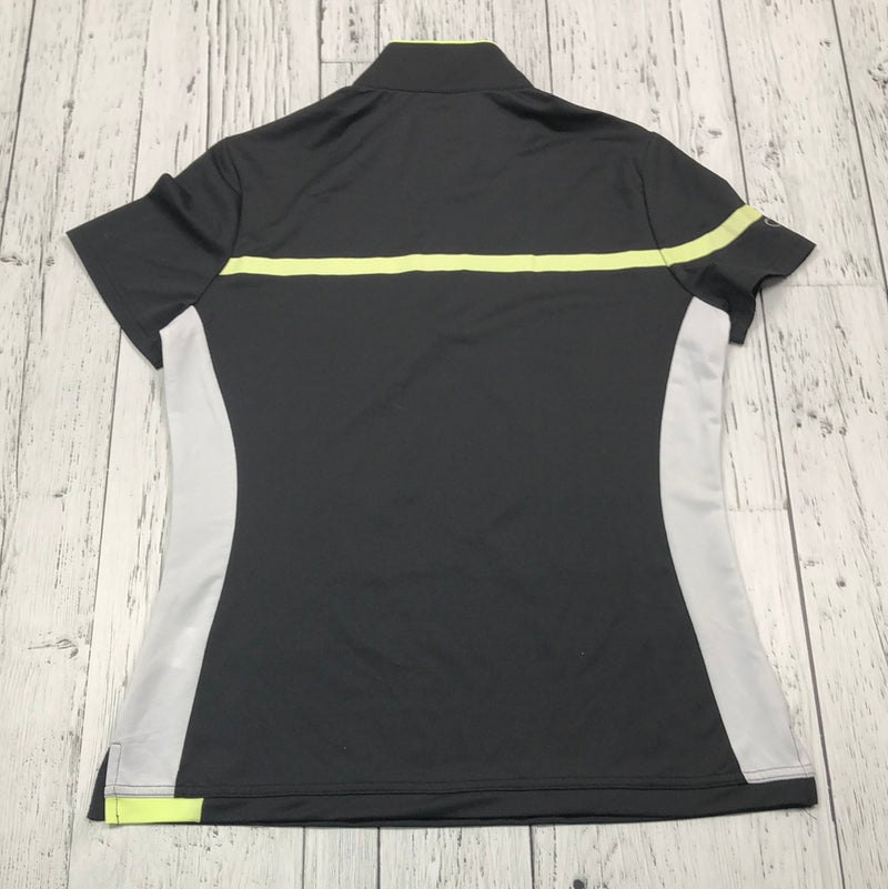 Nivo black white green striped golf shirt - Hers S