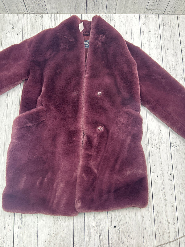 Abercrombie & Fitch purple faux fur coat - Hers S