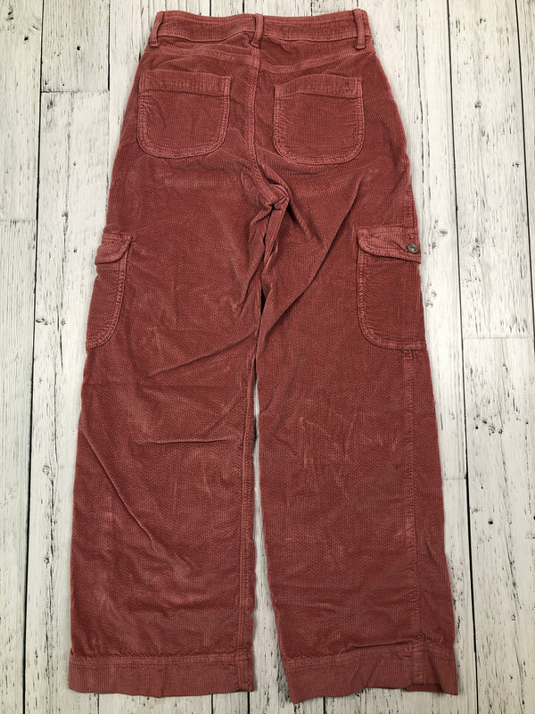 American Eagle super high rise baggy wide leg pink corduroy pants - Hers XS/0