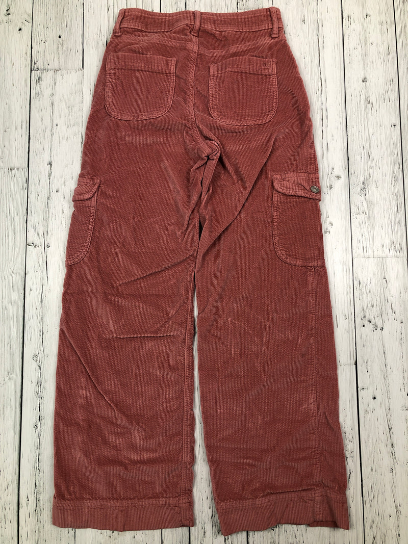 American Eagle super high rise baggy wide leg pink corduroy pants - Hers XS/0