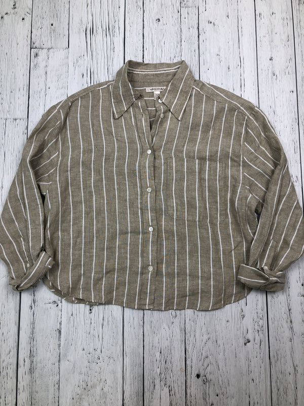 Banana Republic beige white striped shirt - Hers M