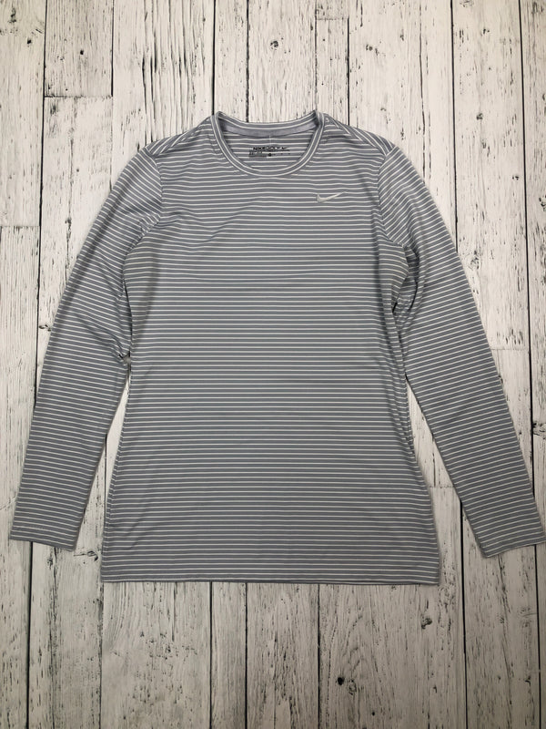 Nike golf grey white striped shirt - Hers M