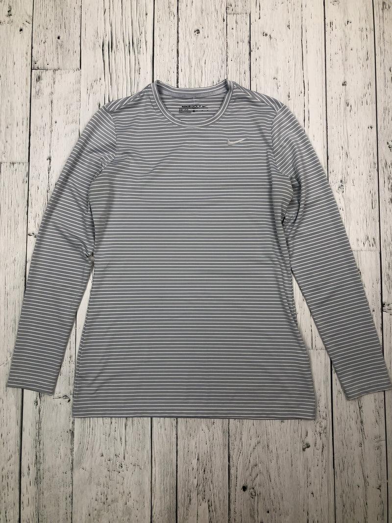 Nike golf grey white striped shirt - Hers M
