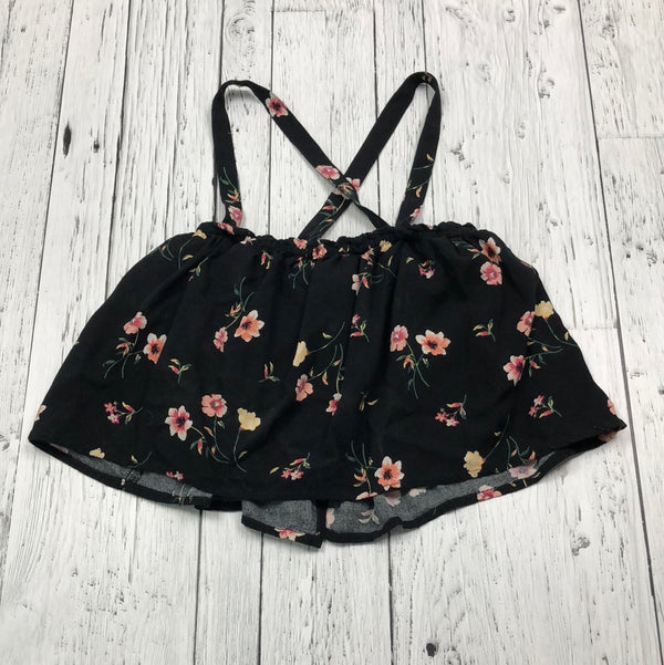 Hollister black floral tank top - Hers S