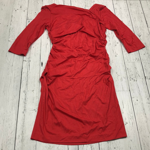 Diane Von Furstenberg Ruched Red Dress - Hers L