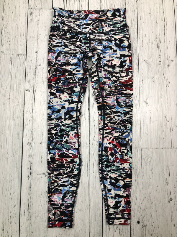 lululemon black blue patterned leggings - Hers S/4