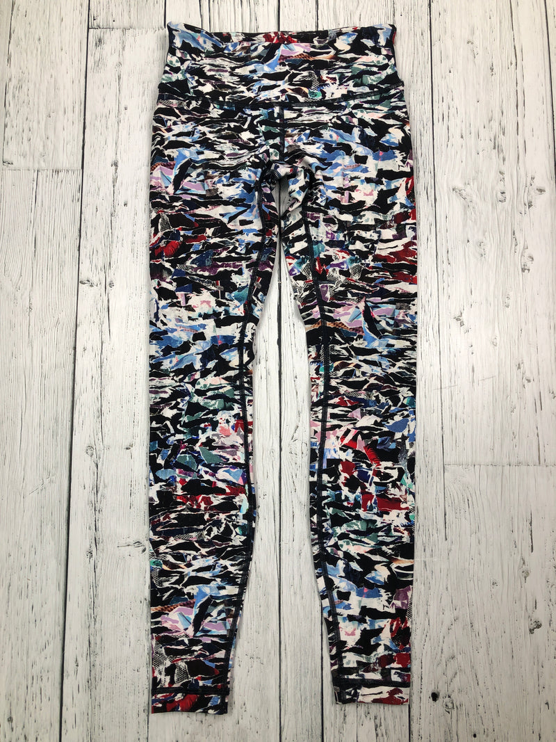lululemon black blue patterned leggings - Hers S/4