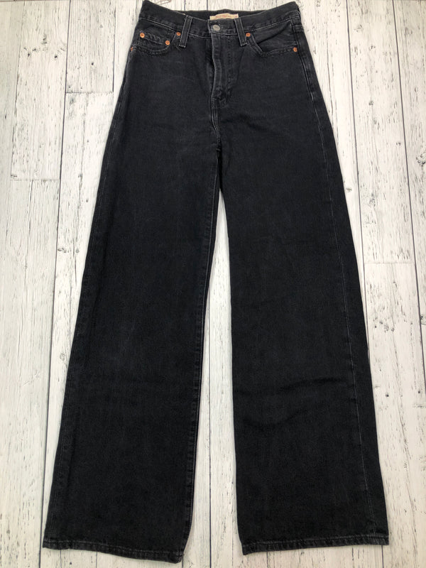 Levi’s black ribcage wide leg jeans - Hers XS/26