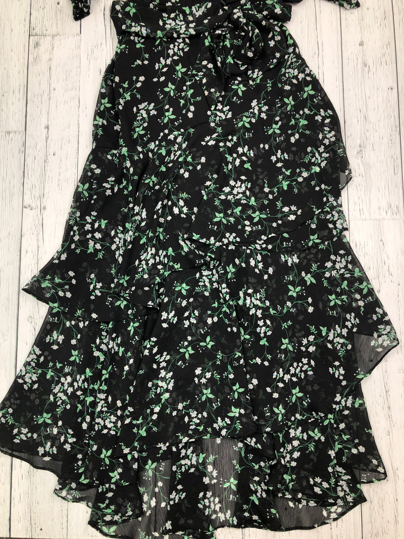 Karl Lagerfeld black green floral dress - Hers M/10