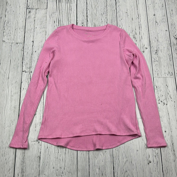 American Eagle Pink Ribbed Long Sleeve Shirt - Hers XS