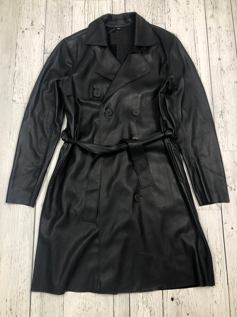 BLANKNYC black leather trench coat - Hers S