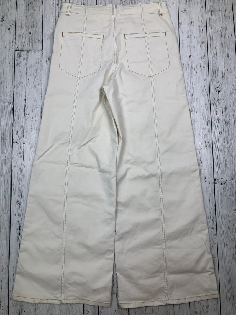 Maeve Anthropologie white wide leg pants - Hers L/30