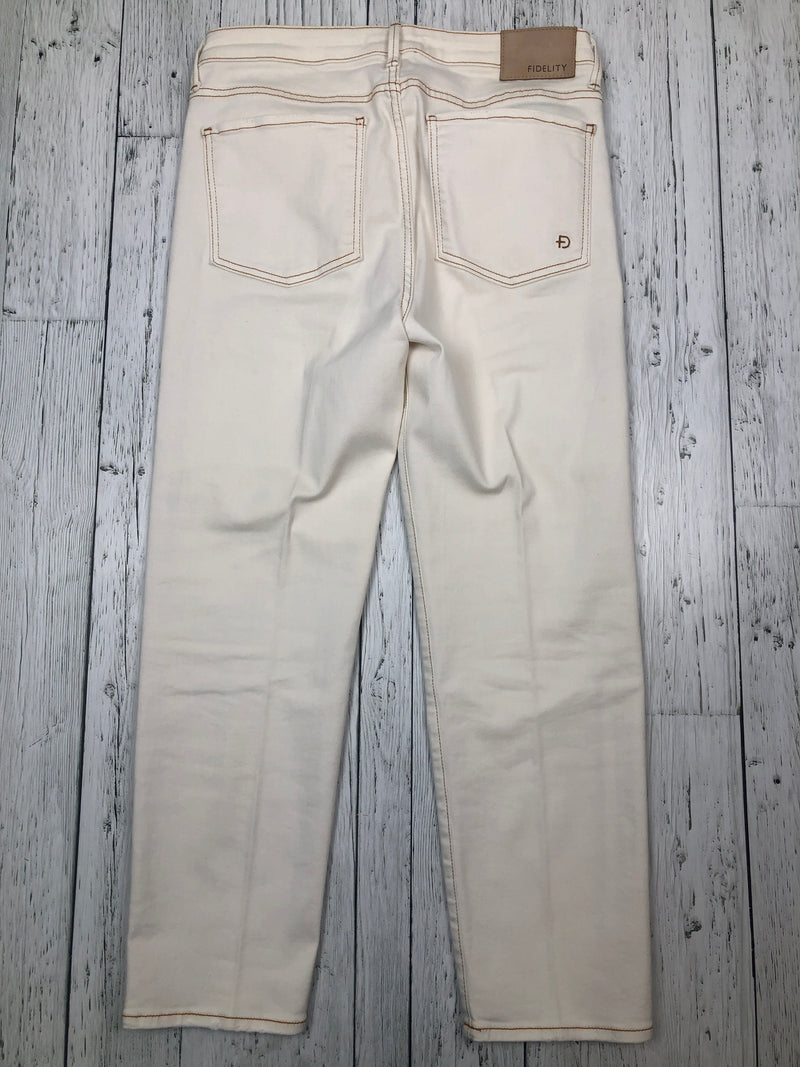 Fidelity white high rise slim straight jeans - Hers L/31