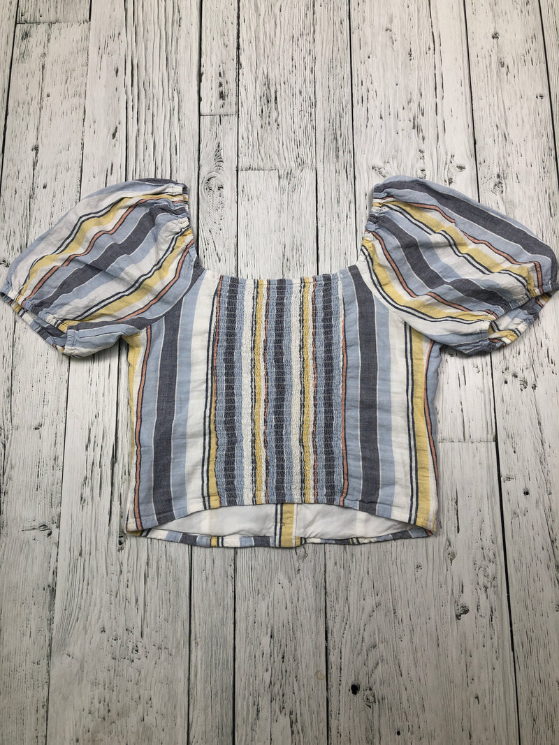 Abercrombie&Fitch white blue yellow striped shirt - Hers XS