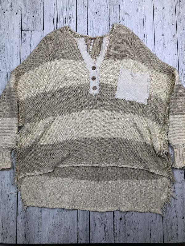 Free People brown beige striped knitted sweater - Hers S