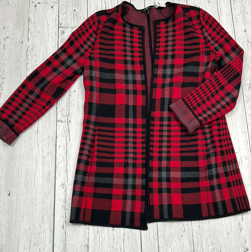 Talbots red plaid cardigan - Hers S