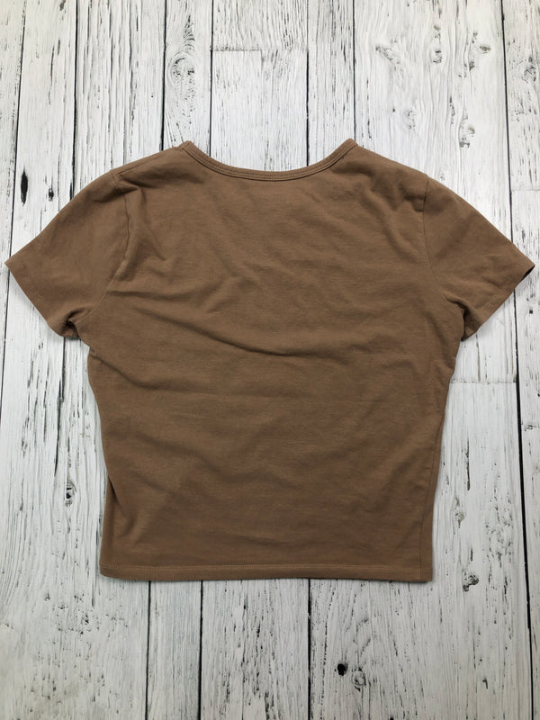 Hollister brown graphic cropped t-shirt - Hers S