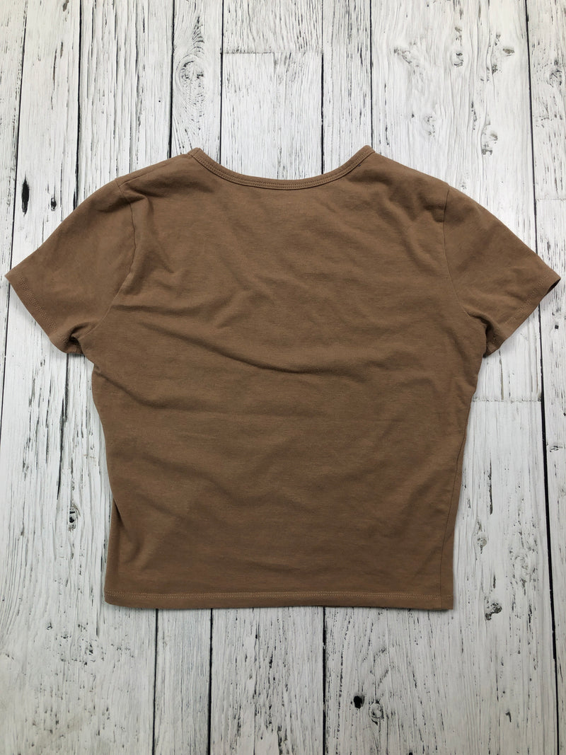 Hollister brown graphic cropped t-shirt - Hers S