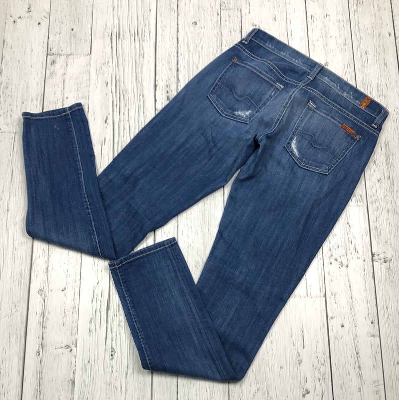For all 7 mankind blue distressed jeans - Hers XS/26