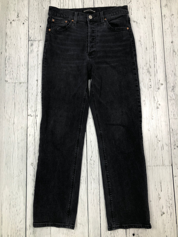 Denim Forum black Arlo high rise straight jeans - Hers M/29