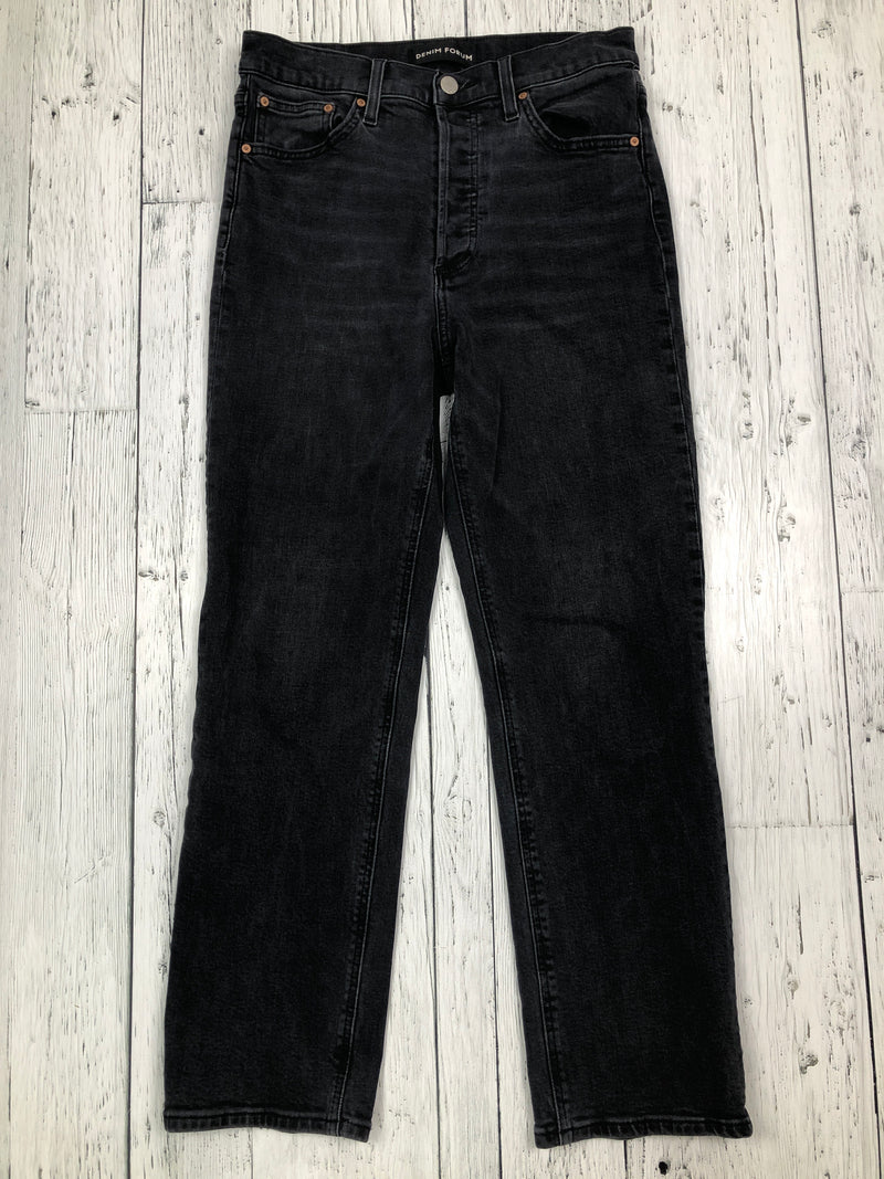 Denim Forum black Arlo high rise straight jeans - Hers M/29