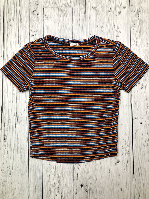 Garage orange striped cropped t-shirt - Hers XS