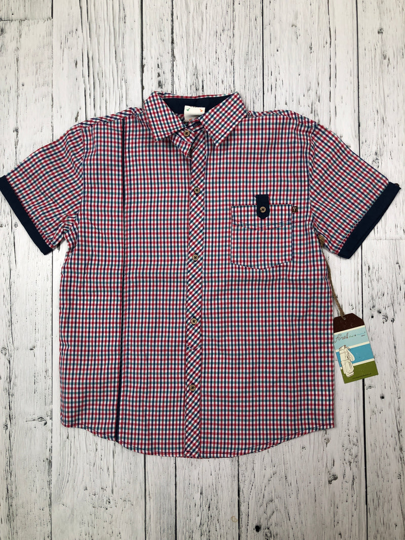 Fore!! red green blue plaid button up shirt - Boys 10