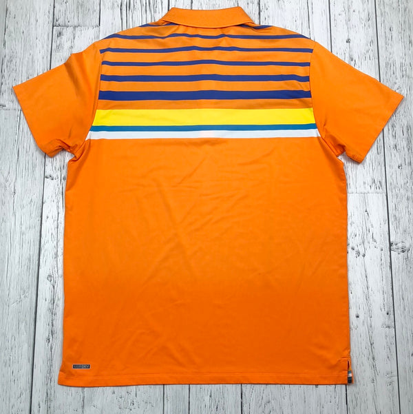 Puma orange blue patterned golf shirt - His L