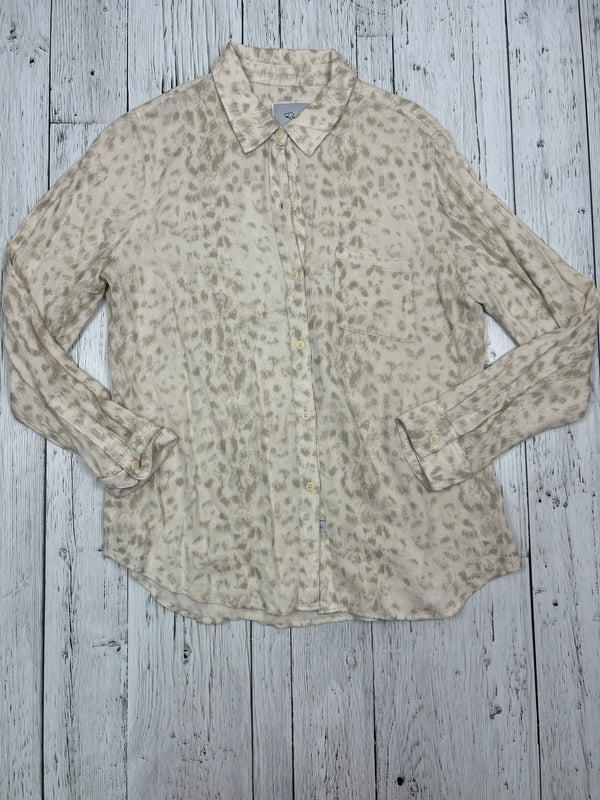 Rails pattern button up shirt - Hers M