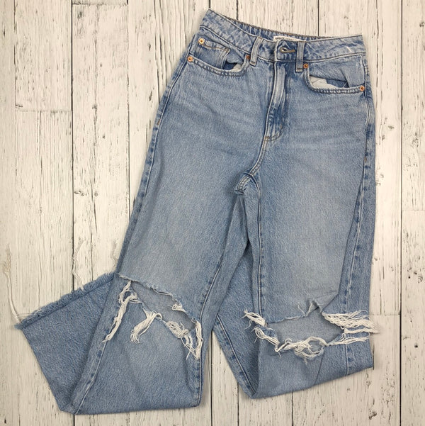 Garage blue distressed wide leg jeans - Hers XS/00