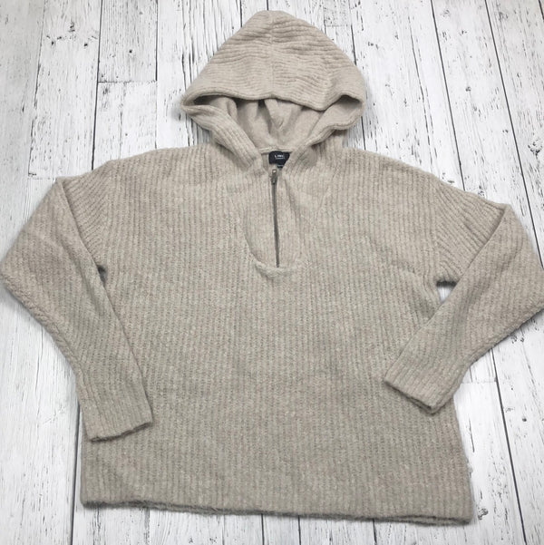 Line Beige Knit Hoodie - Hers XS