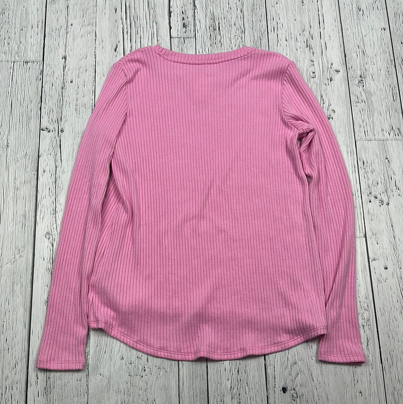 American Eagle Pink Ribbed Long Sleeve Shirt - Hers XS