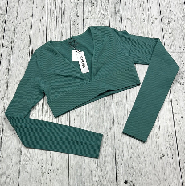Garage green cropped long sleeve - Hers S