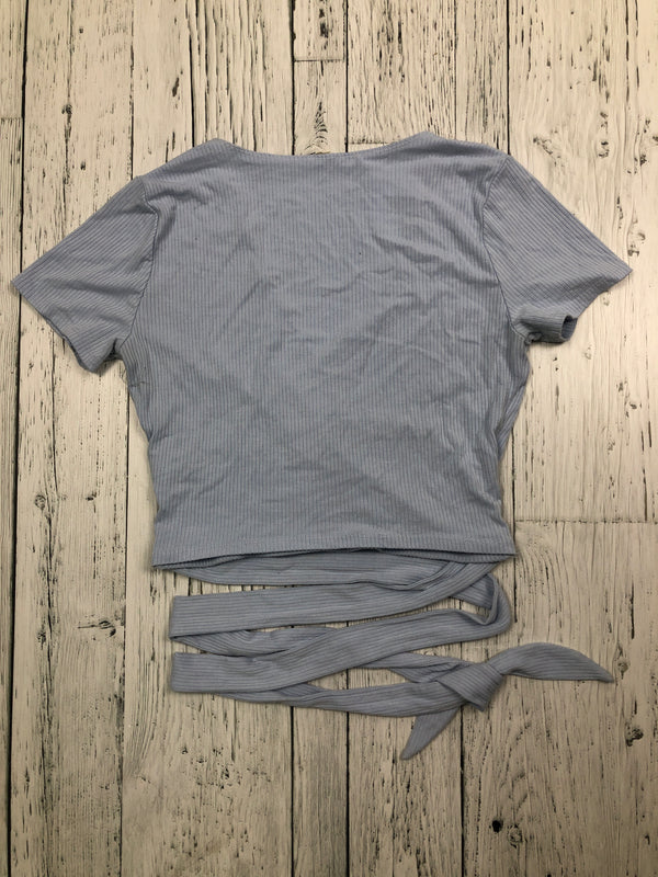 Garage blue tie cropped t-shirt - Hers M