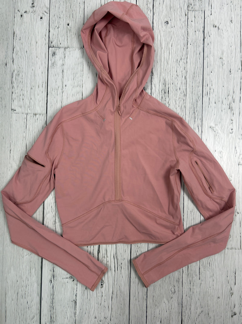 Lululemon Break a Trail 1/2 Zip crop hoodie pink - Hers 4