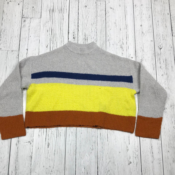 Garage Grey Multicolour Ribbed Crop Sweater - Hers XS