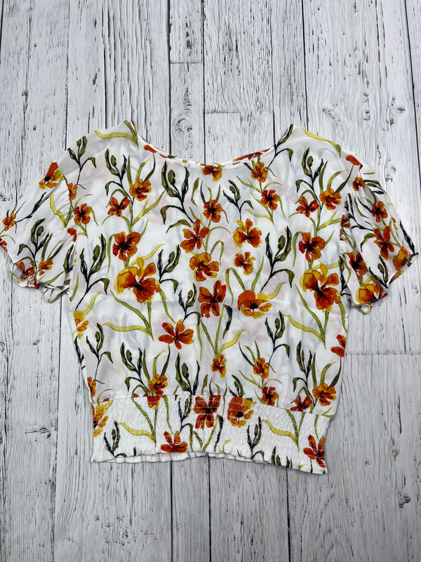 Little moon white orange floral shirt - Hers S