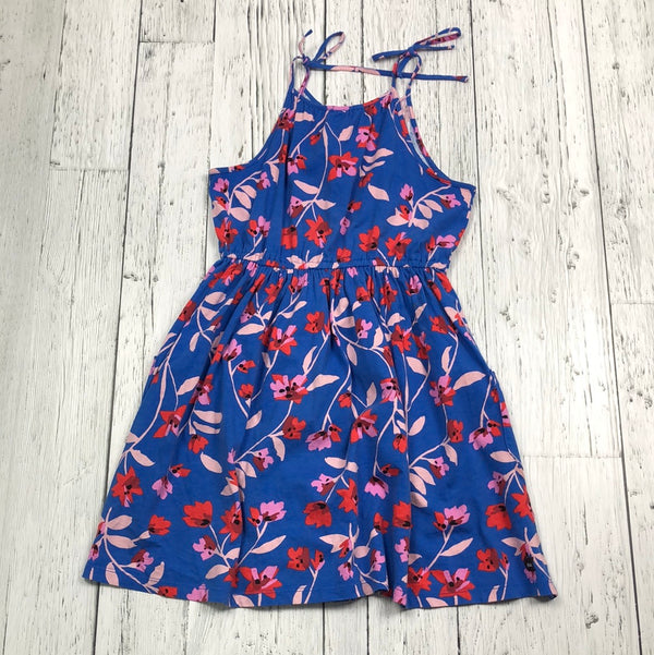 Tea blue red floral dress - Girls 12