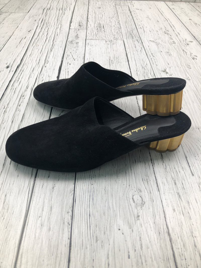 Salvatone Ferragamo black gold heals - Hers 7.5