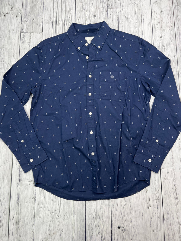 American Eagle blue patterned button up shirt - His M