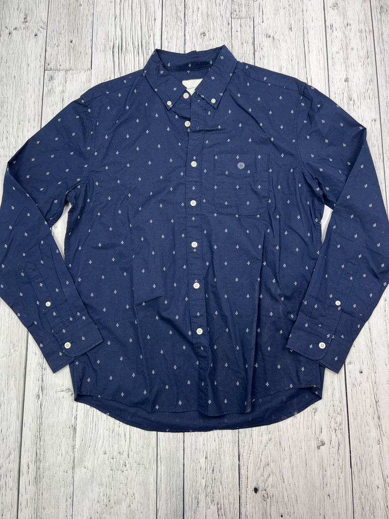 American Eagle blue patterned button up shirt - His M