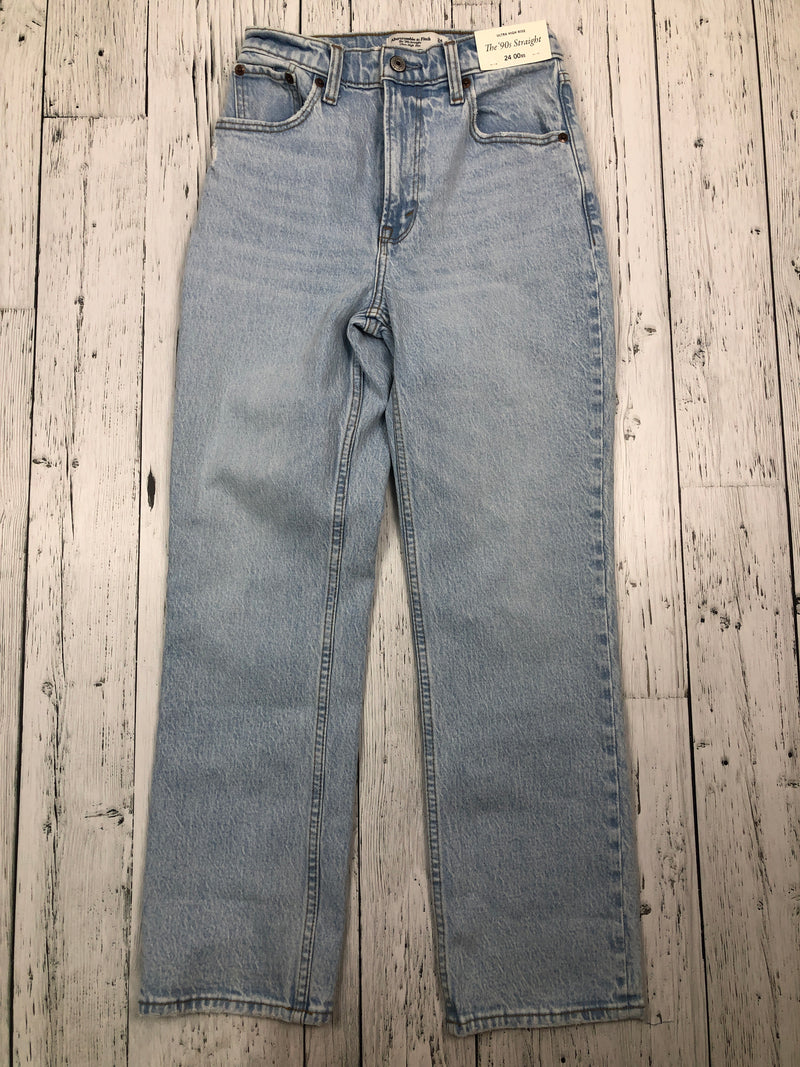 Abercrombie&Fitch blue 90s straight ultra high rise jeans - Hers XXS